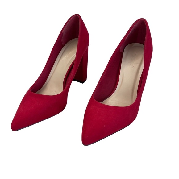 Bamboo Womens 9M Red Velvet Pump Heels - Picture 1 of 10